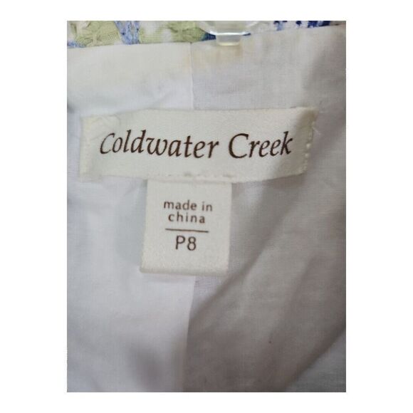 Coldwater Creek Embroidered Zip-up 3/4 Sleeve Blazer Jacket Sz 8 Petite - Picture 4 of 7